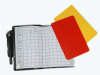 Набор карточек для футбольного арбитра. В комплекте: 1 карандаш, 1 карточка "жёлтая", 1 карточка "красная", блокнот для записей. НН-01