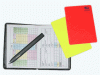 Набор карточек для футбольного арбитра. В комплекте: 1 карточка "жёлтая", 1 карточка "красная", 1 плоский карандаш, блокнот для записей. НН-03