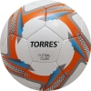 Мяч футзал. "TORRES Futsal Club" арт.F31884, р.4, 32 п.. PU, 4 подкл.сл, руч.сш,бел-оранж-сер